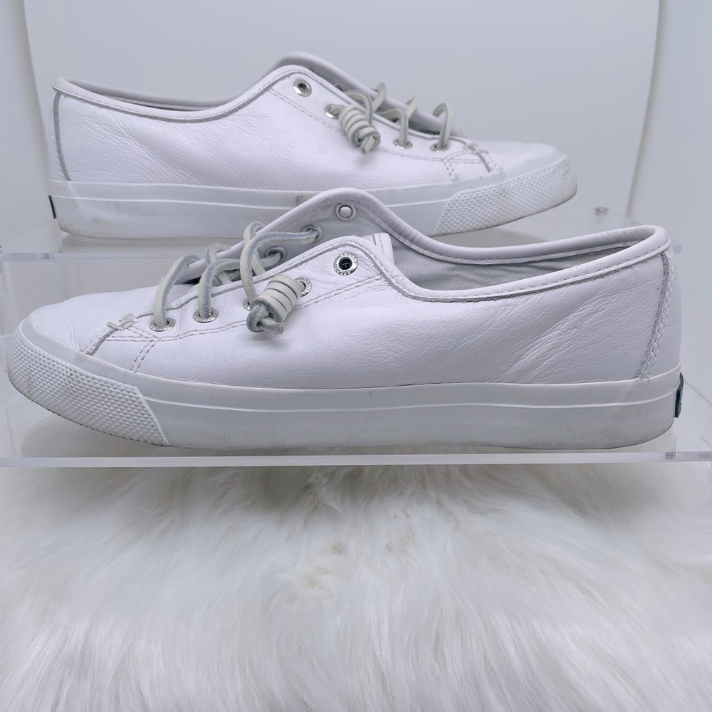 Women Sperry Top-Sider White Leather Sneakers
